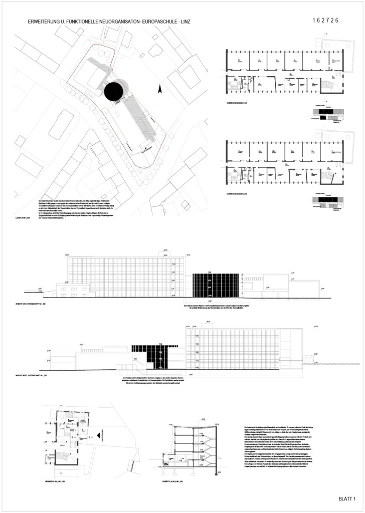 Erweiterung u. Funktionlle Neuorganisation – Europaschule – Linz